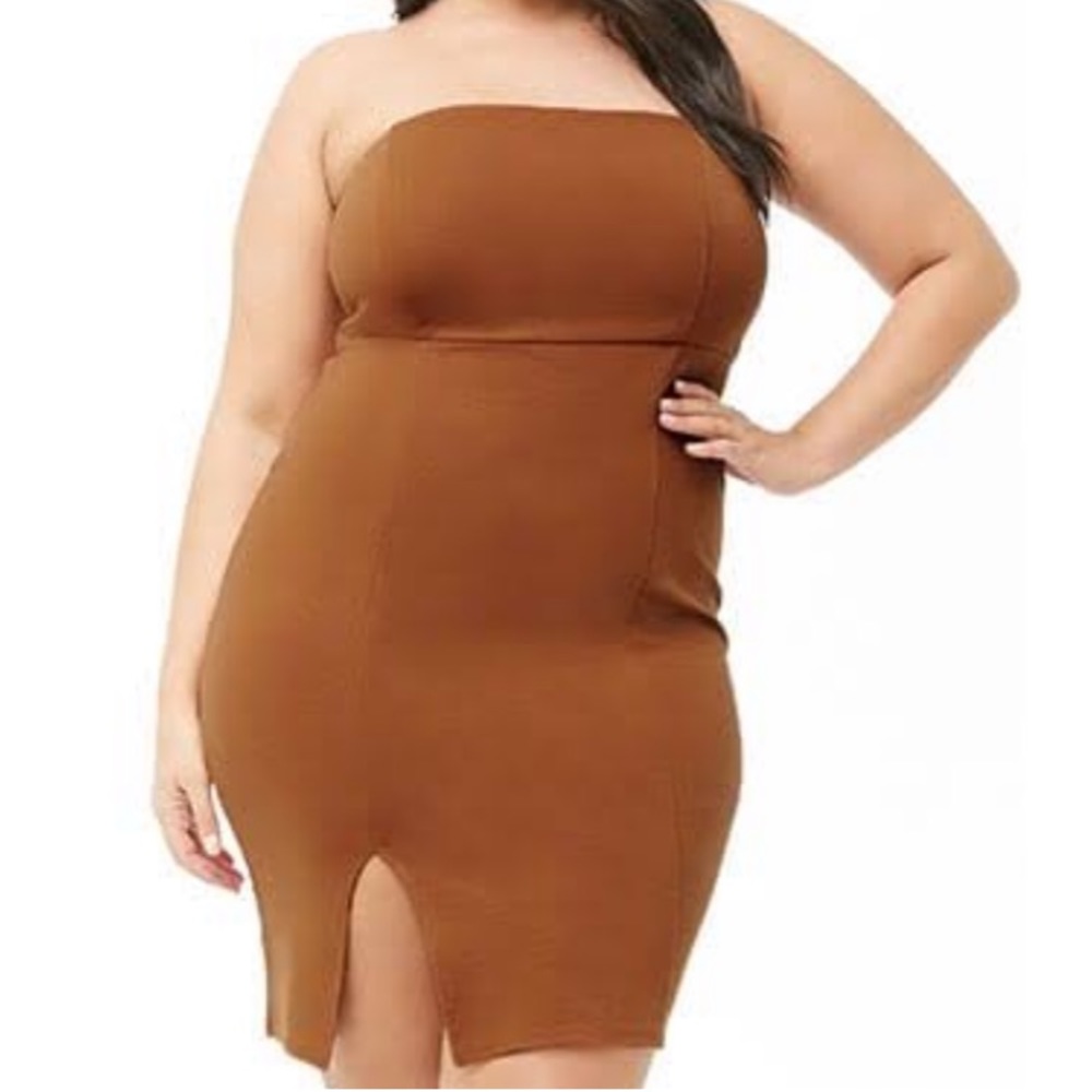 Forever 21 plus knee length tube top dress